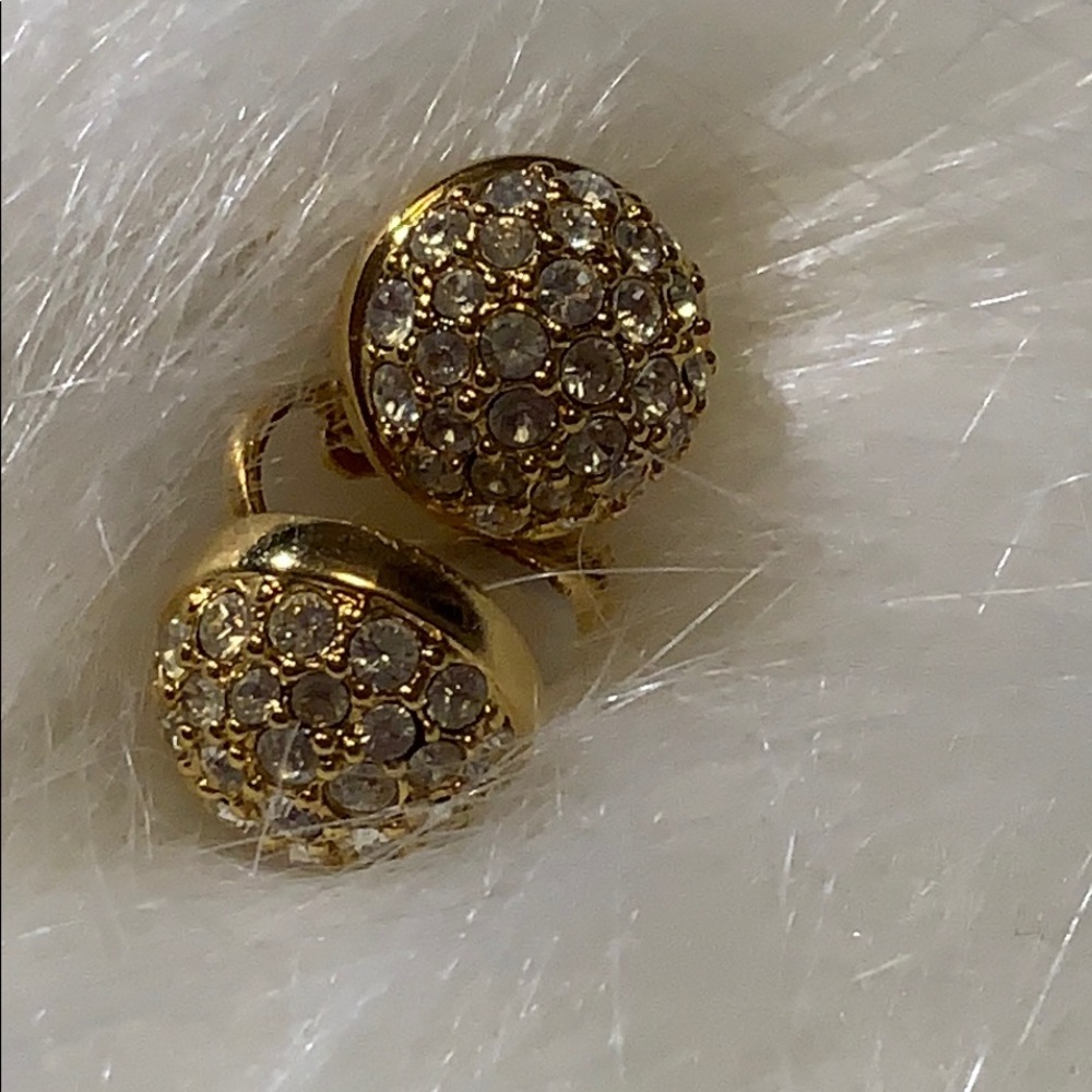 Vintage Swarovski Crystal Button Earrings